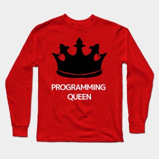 Programming Queen-White Long Sleeve T-Shirt